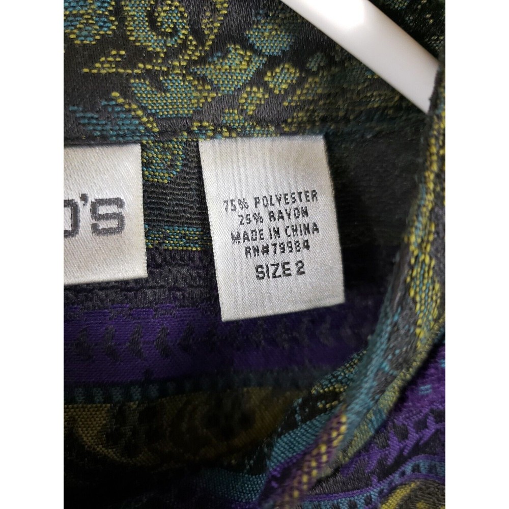 Chico's Multicolored Print Unlined Buttoned Long … - image 3